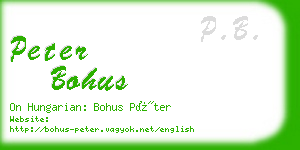 peter bohus business card